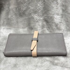 Ponagar Handmade Vietnamese Leather Chic Gray and Tan Women's Wallet